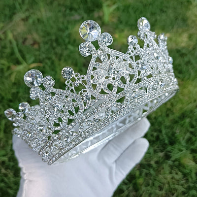 Bridal Jewelry Crown Alloy Rhinestone Wedding Headwear Baroque Hairband Round Crown  Supply