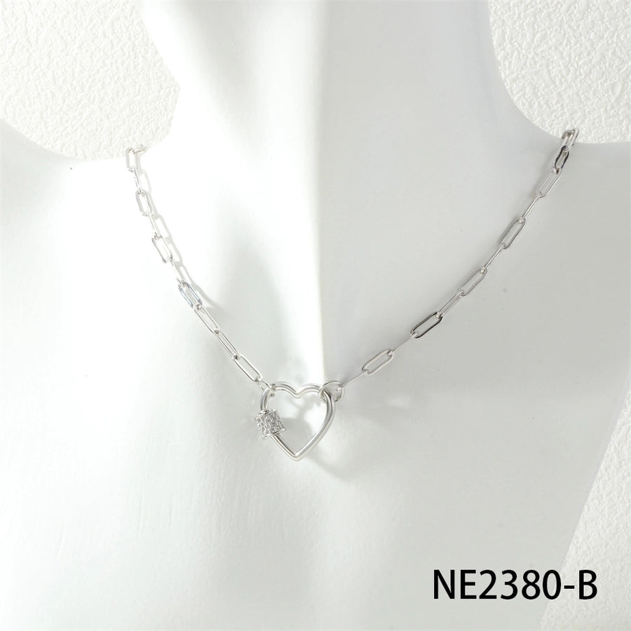 Jewelry Hip-Hop Punk Cool Style Heart Shape Copper Necklace