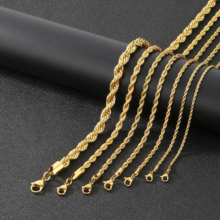 Jewelry Simple Style Geometric 304 Stainless Steel 18K Gold Plated Bracelets Necklace