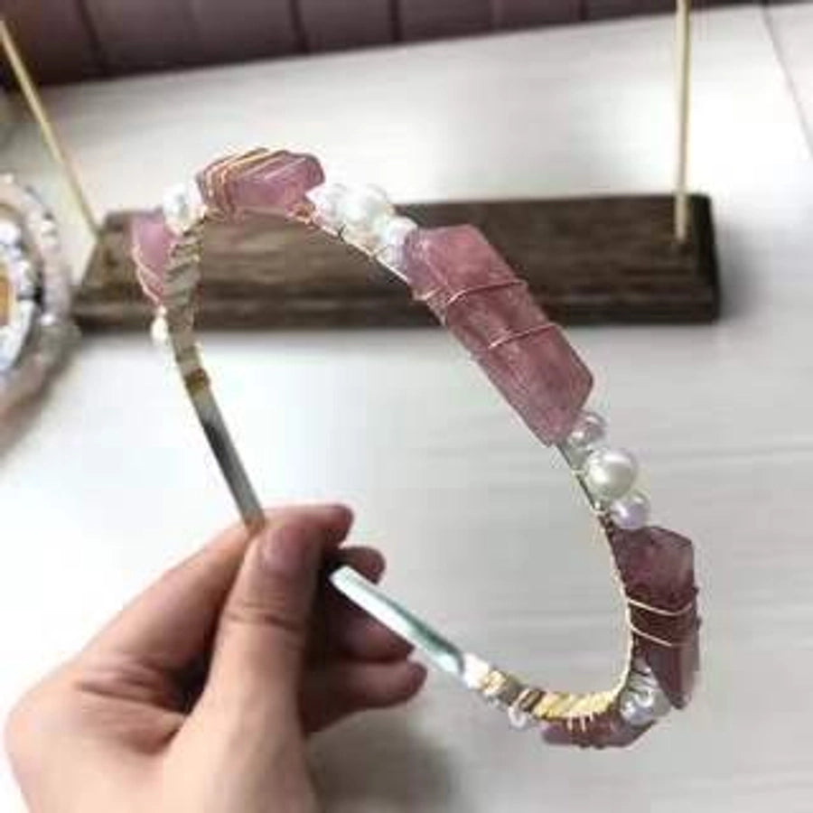 fashion square alloy inlay crystal hair band 1 piece