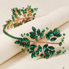 Women's Elegant Shiny Leaf Alloy Inlay Rhinestones Hair Band