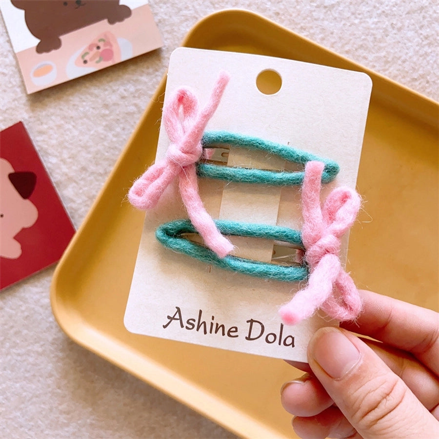 Kid'S Basic Simple Style Bow Knot Cloth Hair Clip