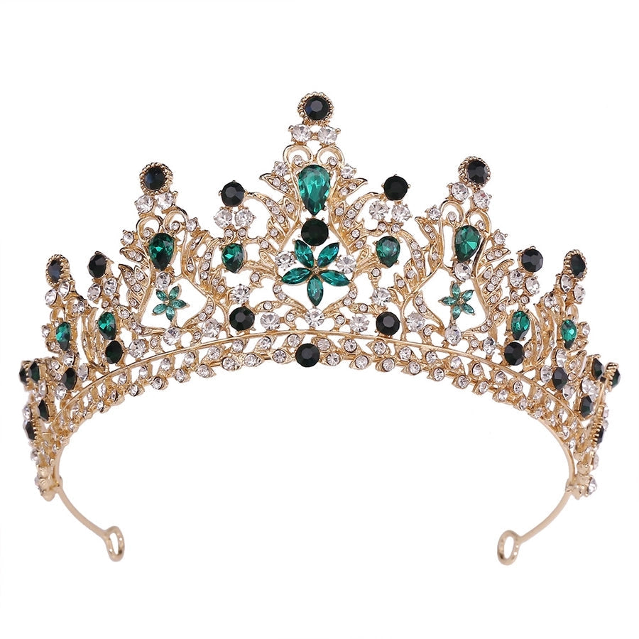 baroque style crown alloy inlay crystal rhinestones crown 1 piece