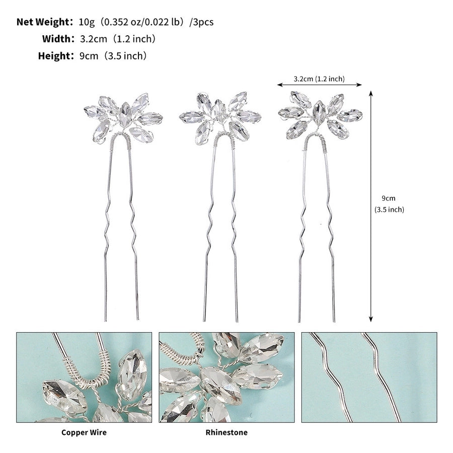 Antique U-shaped Hairpin Hair Accessories Simple Rhinestone Pin Hairpin Photography Portrait High-end Hair Hairpin