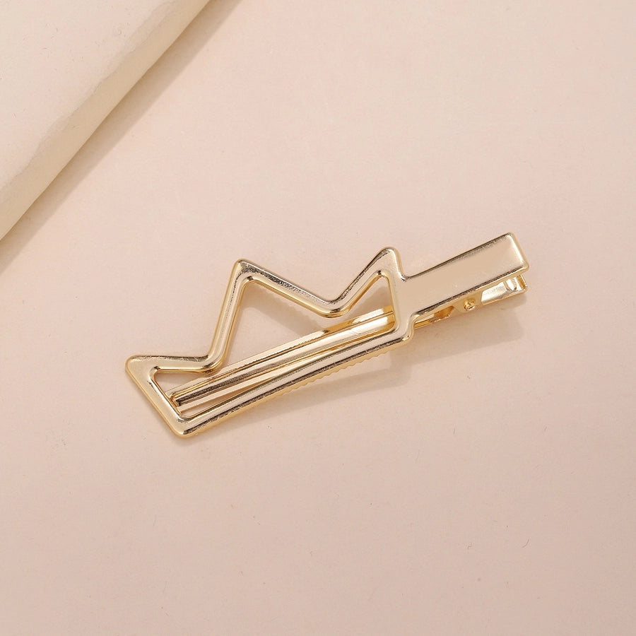 women's simple style heart shape cat bow knot alloy plating hair clip