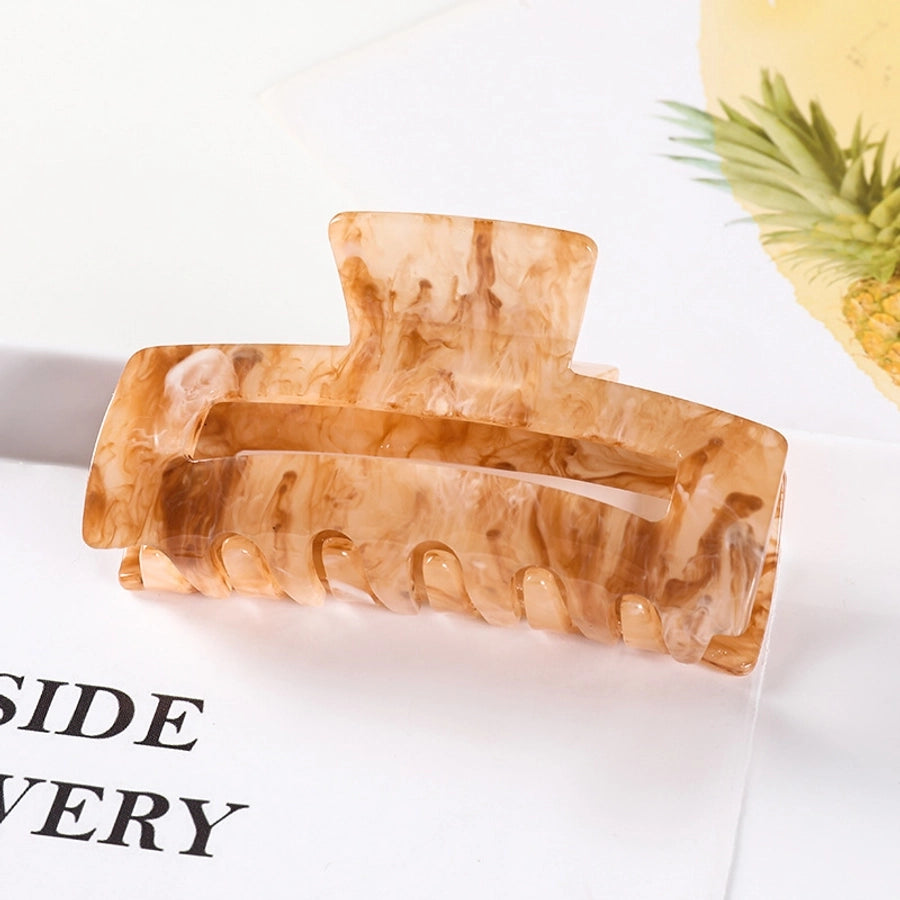 simple style color block acetic acid sheets carving hair claws 1 piece