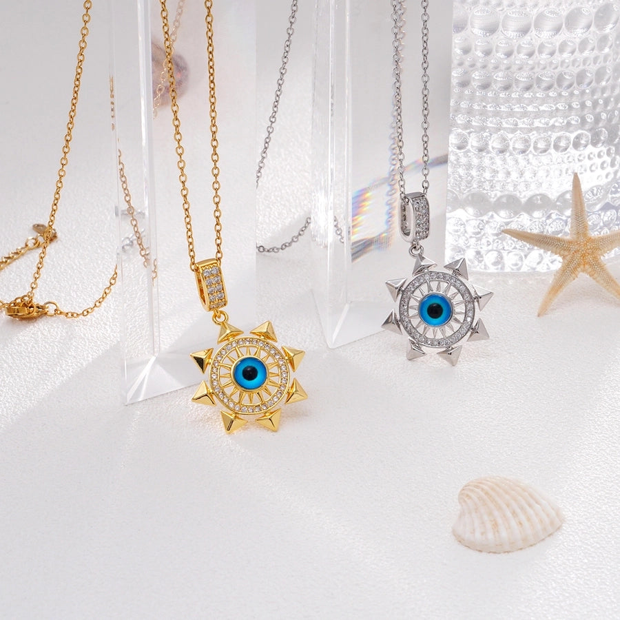 Jewelry Glam Lady Sexy Eye 304 Stainless Steel Copper Pendant Necklace