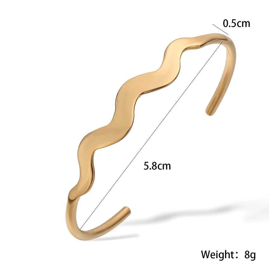 Retro Simple Style Commute Geometric 304 Stainless Steel Cuff Bracelets In Bulk