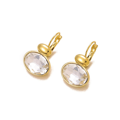 1 Pair Simple Style Geometric 304 Stainless Steel Zircon 18K Gold Plated Earrings