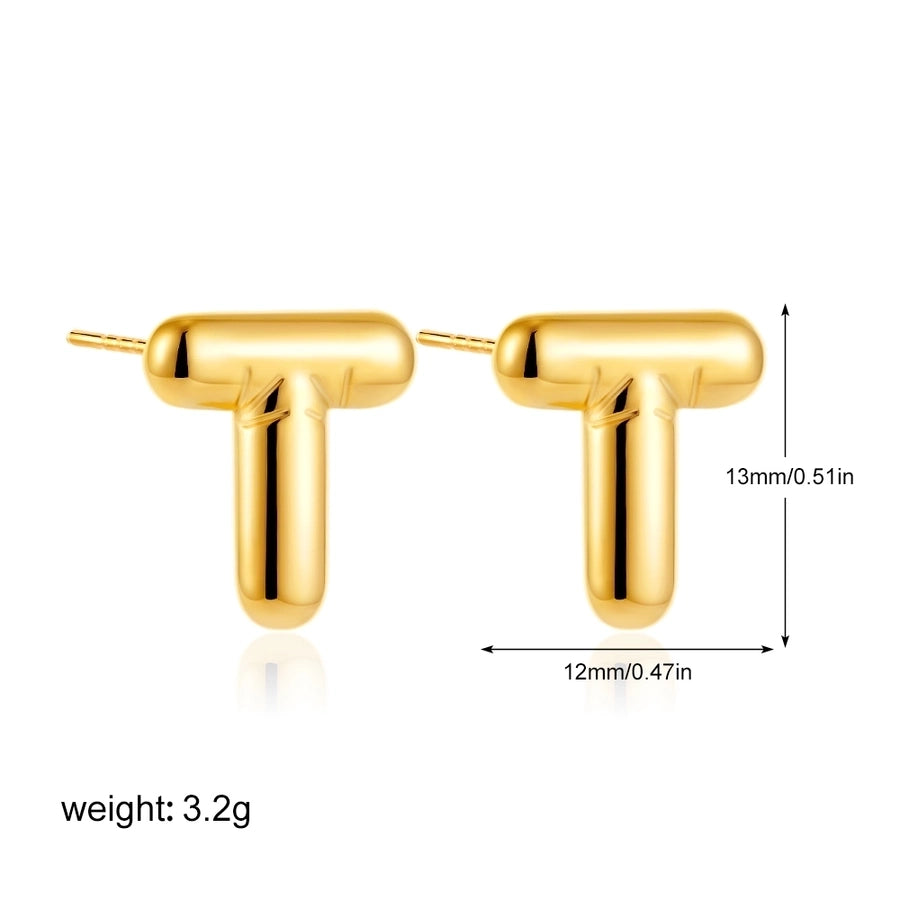1 Pair Classic Style Letter 304 Stainless Steel Ear Studs
