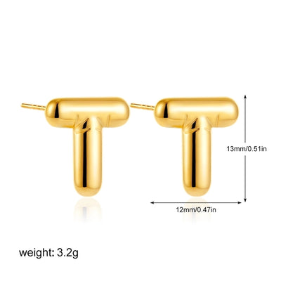 1 Pair Classic Style Letter 304 Stainless Steel Ear Studs
