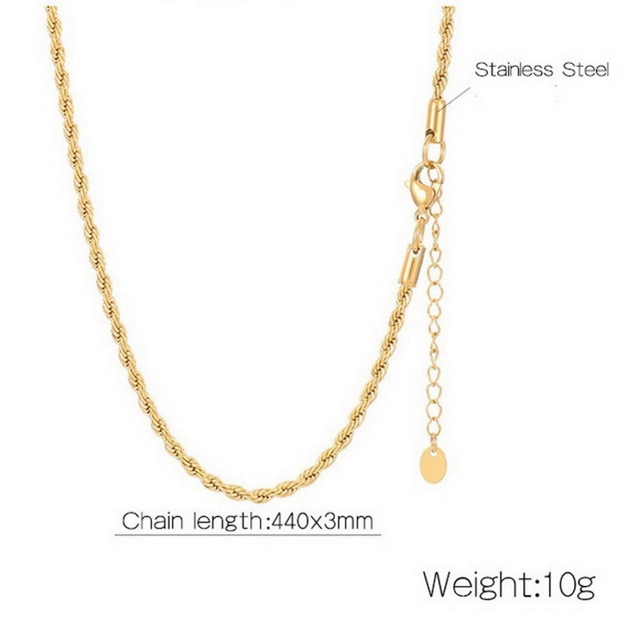 Jewelry Simple Style Geometric 304 Stainless Steel 18K Gold Plated Bracelets Necklace