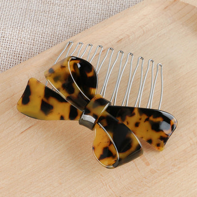 Women's IG Style Simple Style Bow Knot Leopard Alloy Insert comb