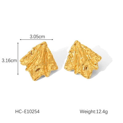 1 Pair IG Style Geometric Solid Color Plating 304 Stainless Steel 18K Gold Plated Drop Earrings Ear Studs
