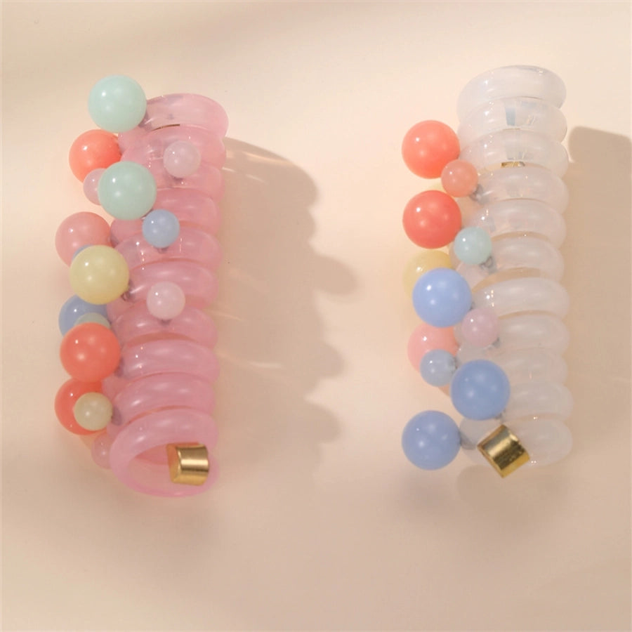 Women's Cute Sweet Round Plastic Hair Tie