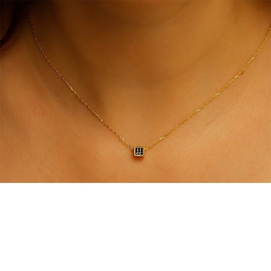 Jewelry Simple Style Geometric Square Titanium Steel Pendant Necklace