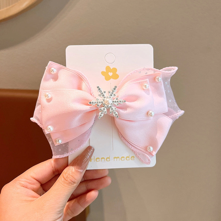 Kid'S Ethnic Style Bow Knot Synthetic Yarn Organza Hair Clip