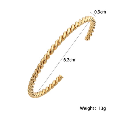 Retro Simple Style Commute Geometric 304 Stainless Steel Cuff Bracelets In Bulk