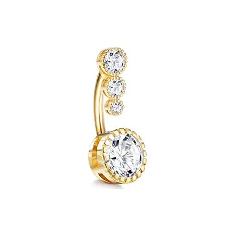1 Piece Belly Rings Simple Style Shiny Round Heart Shape Bow Knot 316L Stainless Steel  Inlay Zircon