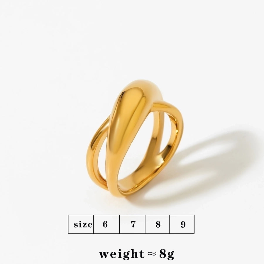 Jewelry Modern Style Artistic Solid Color 316 Stainless Steel  16K Gold Plated White Gold Plated Gold Plated Plating Rings