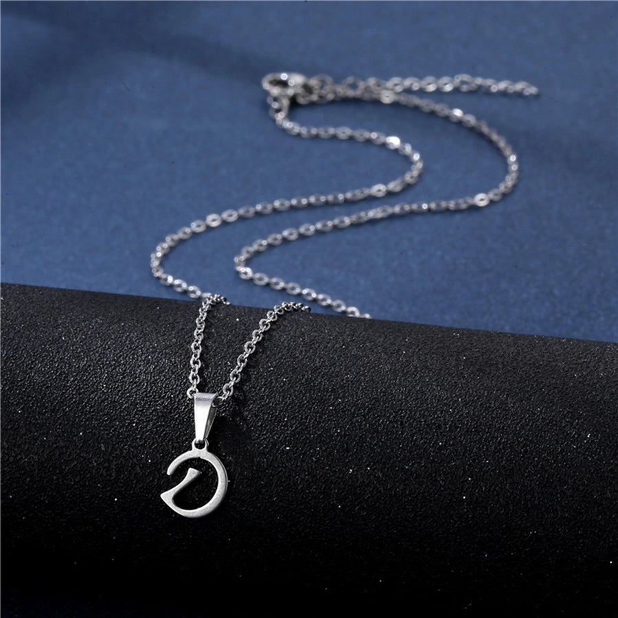 Jewelry Casual Simple Style Classic Style Letter 201 Stainless Steel Silver Plated Hollow Out Pendant Necklace