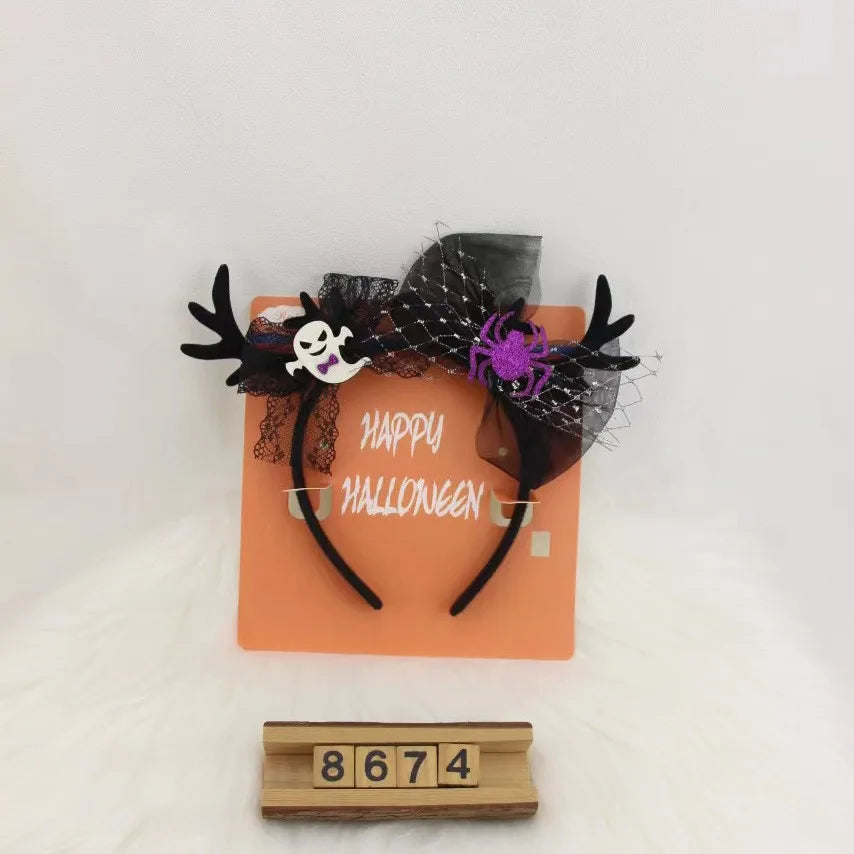 Halloween IG Style Women's Pumpkin Tree Bat Plastic Hair Band
