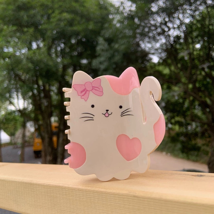Women's Cartoon Style Heart Shape Cat Bow Knot Acetic acid sheets Polishing Hair Claws
