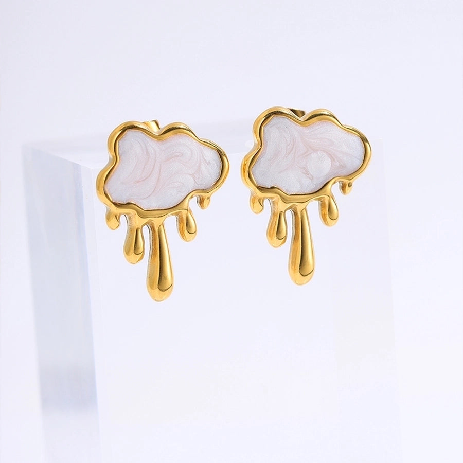 1 Pair Elegant Simple Style Classic Style Clouds 304 Stainless Steel Ear Studs