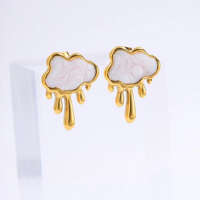 1 Pair Elegant Simple Style Classic Style Clouds 304 Stainless Steel Ear Studs