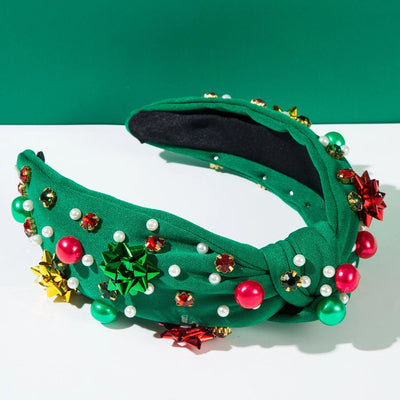 Christmas Christmas Classic Style Women's Geometric Alloy Inlay Rhinestones Pearl Hair Band