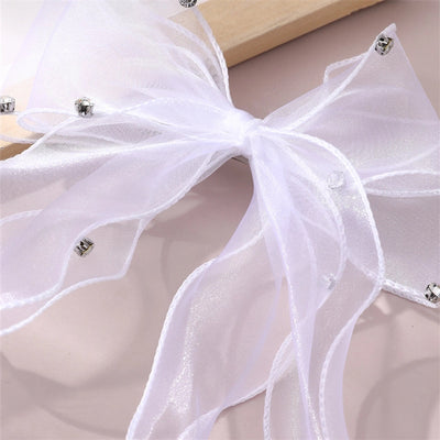 women's sweet solid color bow knot cloth hair clip