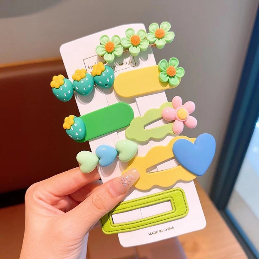 sweet heart shape flower bow knot plastic resin hair clip