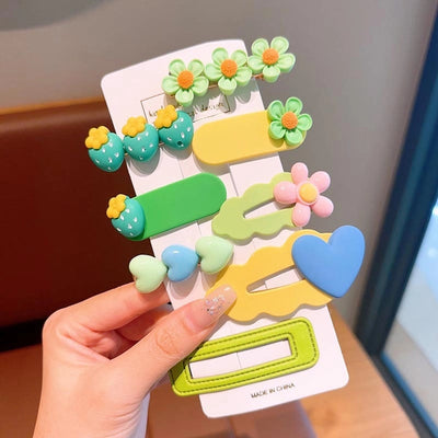 sweet heart shape flower bow knot plastic resin hair clip