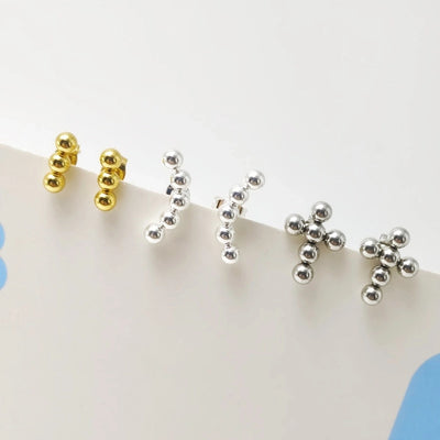 1 Pair IG Style Classic Style Cross 304 Stainless Steel 18K Gold Plated Ear Studs