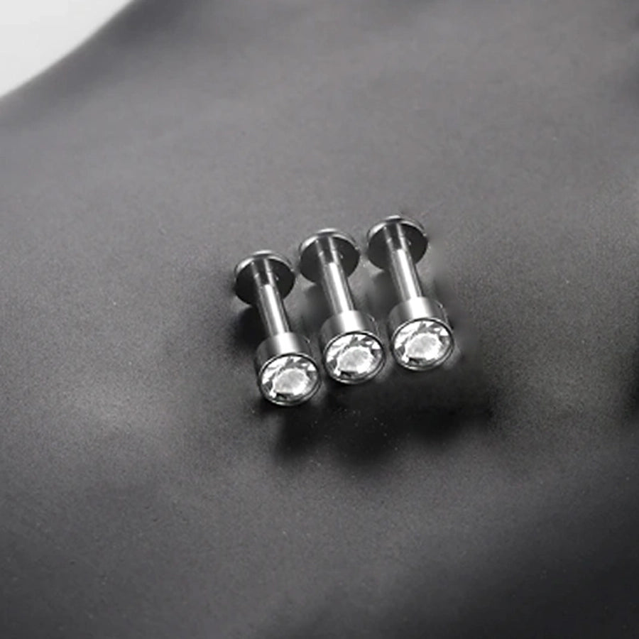 1 Piece Lip Rings Simple Style Shiny Panda Glasses Spider Pure Titanium Titanium Alloy Zircon 14K Gold Plated White Gold Plated Lip Rings Ear Cartilage Rings & Studs