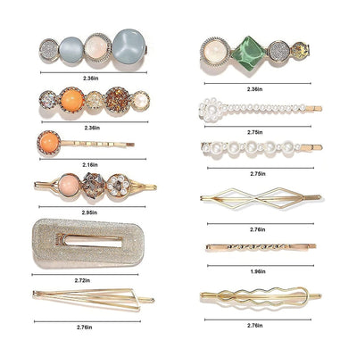 Hair Accessories Acetic Acid Side Clip Marble Effect Hairpin Pearl Candy Color Fashion Hairpin Combination Set