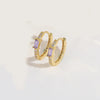 1 Pair Elegant Simple Style Commute Geometric Copper Zircon 14K Gold Plated Earrings