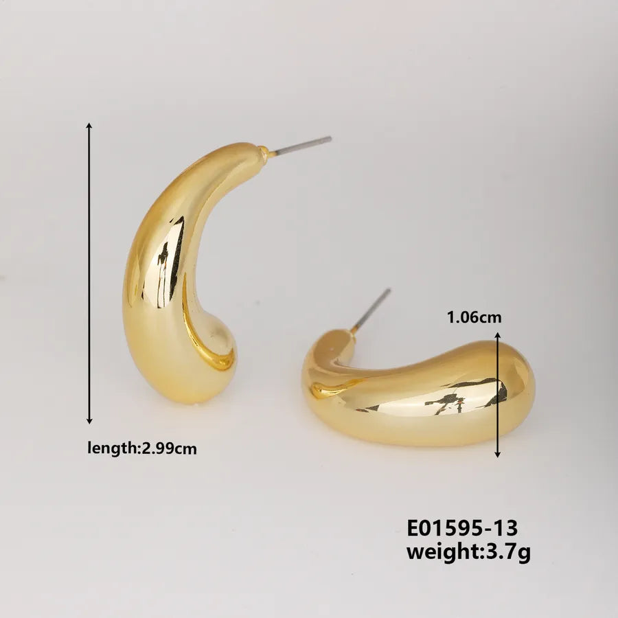 1 Pair Basic Classic Style Geometric Star Heart Shape Irregular CCB K Gold Plated Stud Earrings