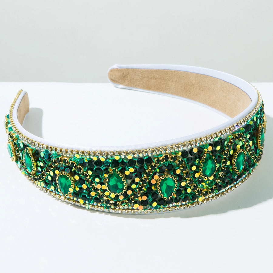 Women's Casual Elegant Classic Style Round Sequin Alloy Inlay Sequins Rhinestones Hair Band