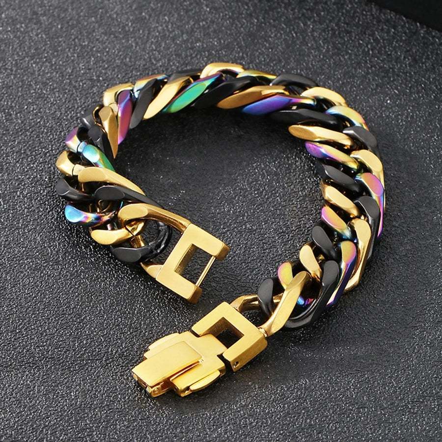 Vintage Style Geometric 304 Stainless Steel 18K Gold Plated Unisex Bracelets