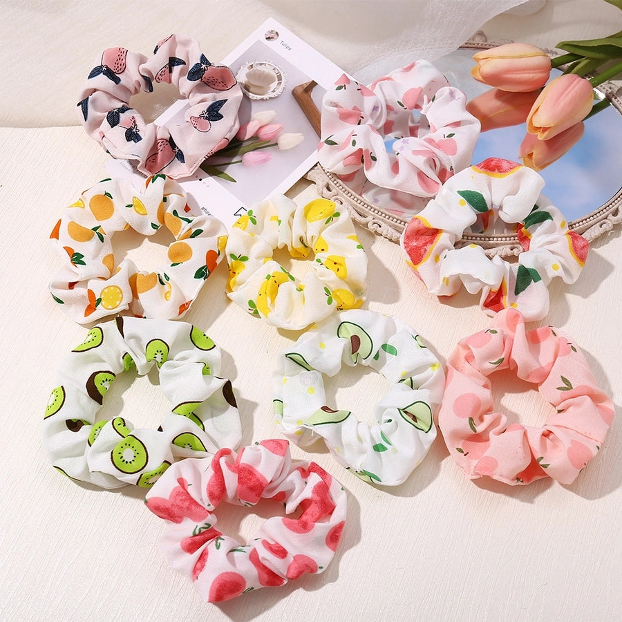 fashion fruit pattern children's hair scrunchies