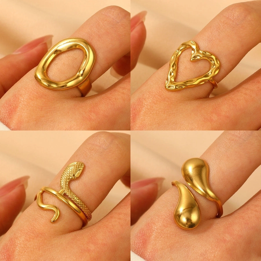 Jewelry Simple Style Classic Style Solid Color 304 Stainless Steel Plating Rings