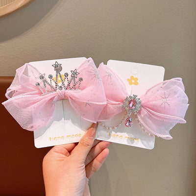 Kid'S Ethnic Style Bow Knot Synthetic Yarn Organza Hair Clip