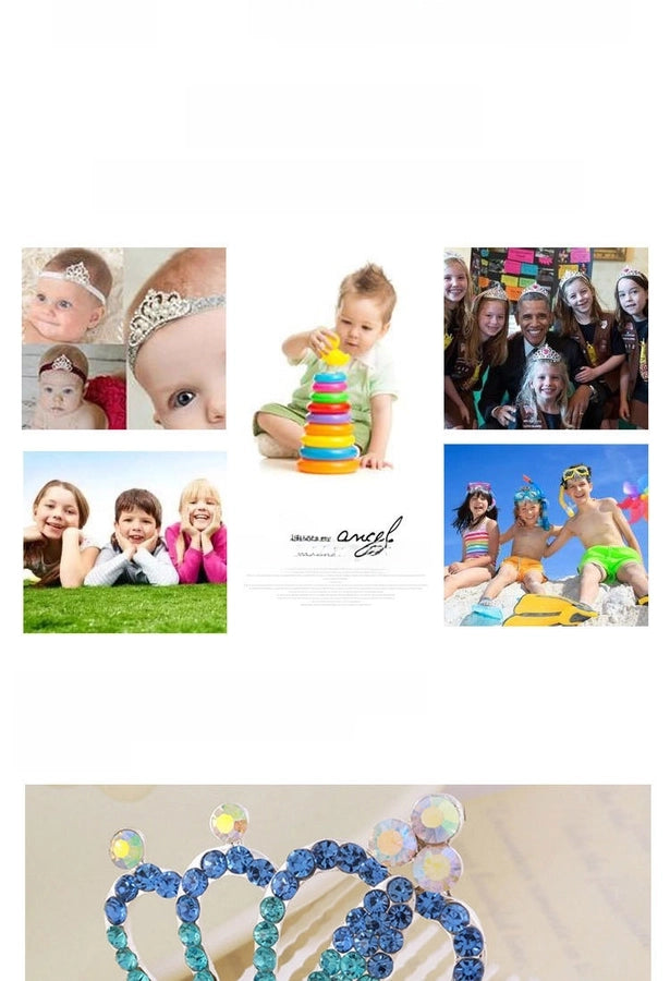 Korean style rhinestone children's crown comb hair accessories girls' performance dance performance girls' birthday gift