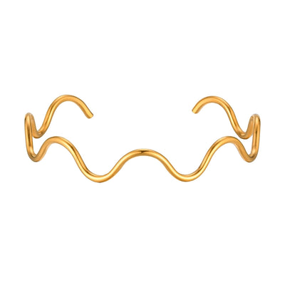 Vintage Style Simple Style Waves 201 Stainless Steel Bangle In Bulk