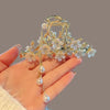 women's lady flower alloy inlay rhinestones hair claws