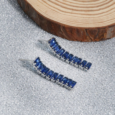 1 Pair Elegant Simple Style Commute Rectangle Plating Inlay Copper Zircon Ear Studs