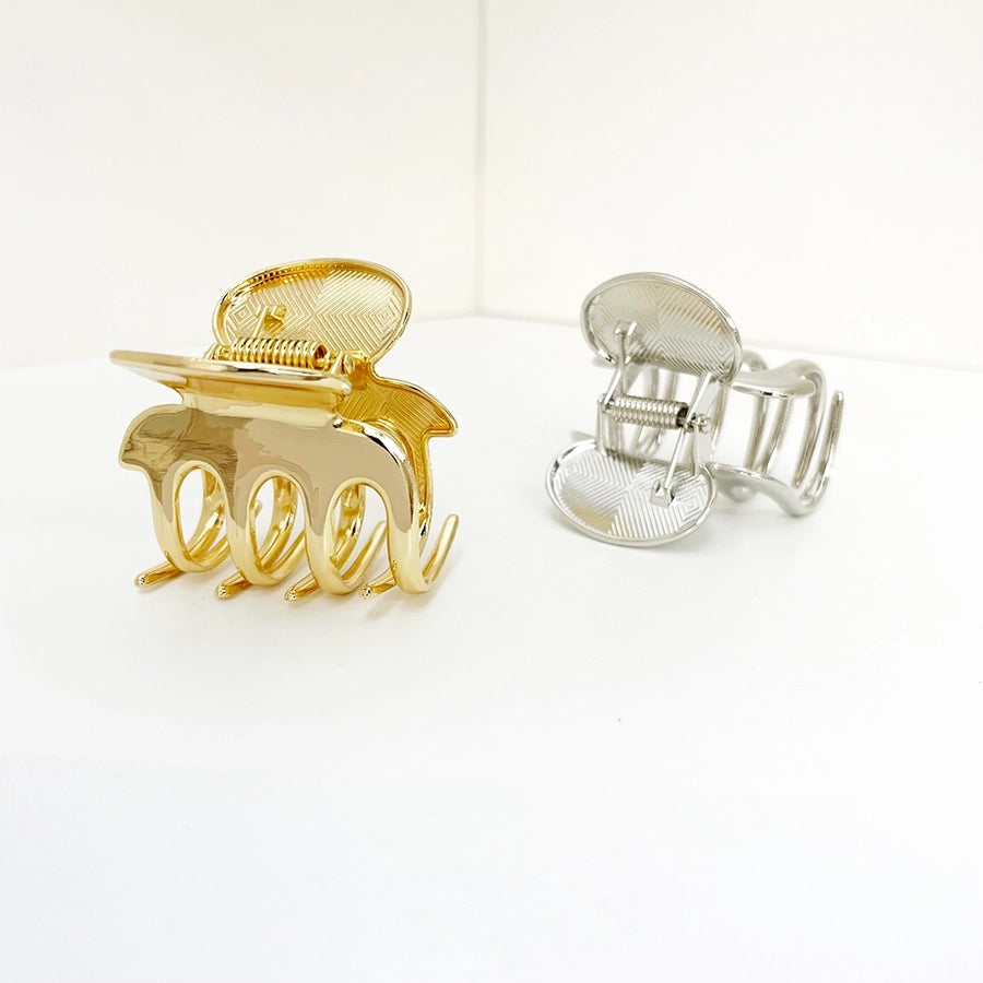 Women's Casual Simple Style Hexagon Alloy Hair Claws