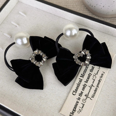 women's lady shiny bow knot cloth hair tie