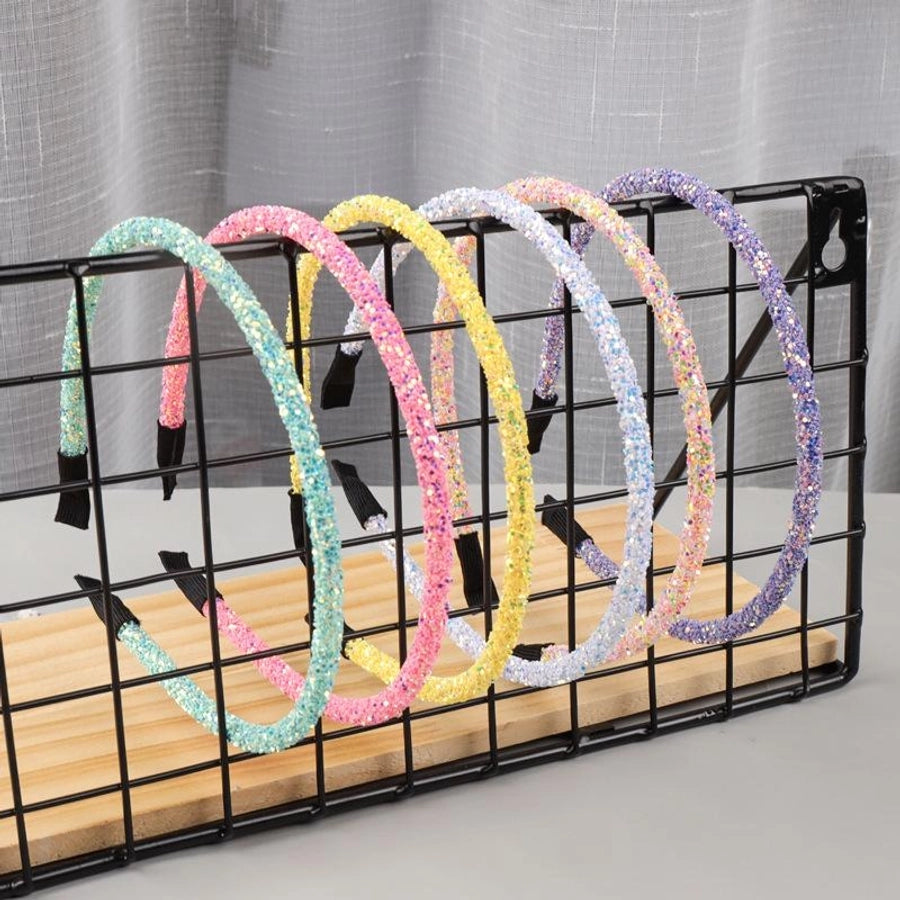 fashion youth vitality plastic sequins headband female color fine side wild headband girl heart hair accessories